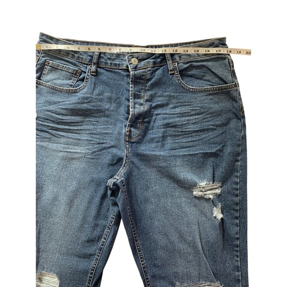 No Boundaries Womens Mid-Rise Distressed Denim Jeans Size 17 - Picture 5 of 11